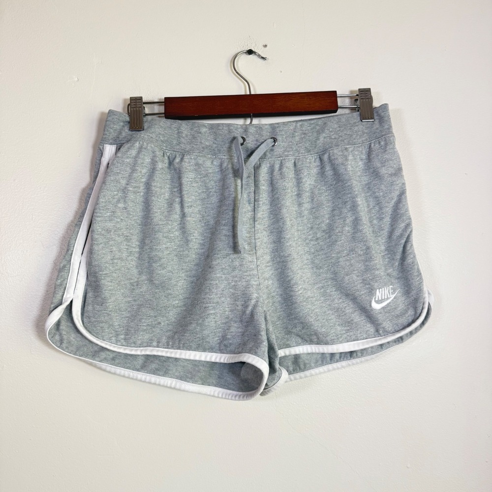 Nike Sportswear Jersey Dolphin Hem Athletic Shorts Size Medium Heather Gray